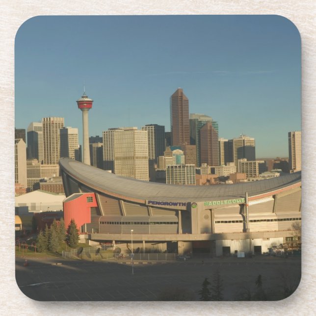 Canada, Alberta, Calgary: City Skyline from 3 Beverage Coaster (Front)