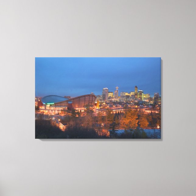 Canada, Alberta, Calgary: City Skyline from 4 Canvas Print (Front)