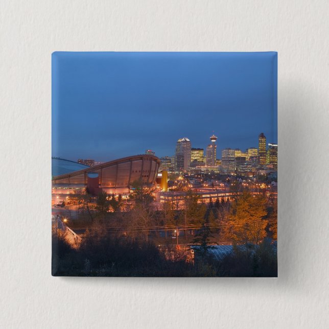 Canada, Alberta, Calgary: City Skyline from 4 Pinback Button (Front)