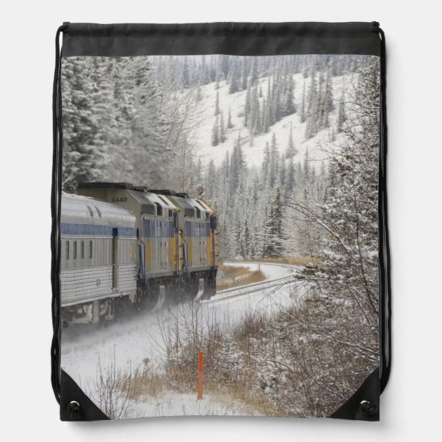 Canada, Alberta. VIA Rail Snow Train between Drawstring Bag (Front)