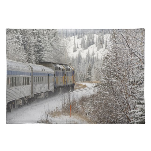 Canada, Alberta. VIA Rail Snow Train between Placemat (Front)