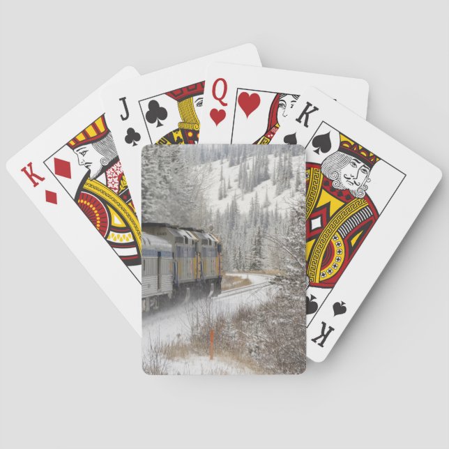 Canada, Alberta. VIA Rail Snow Train between Poker Cards (Back)