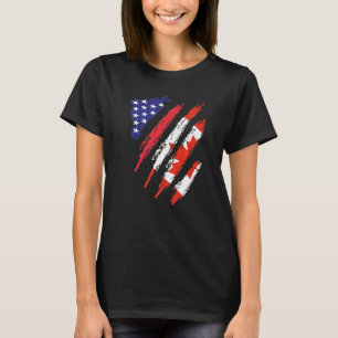 Canada American Grown Flag USA Patriot Heritage Mo T-Shirt