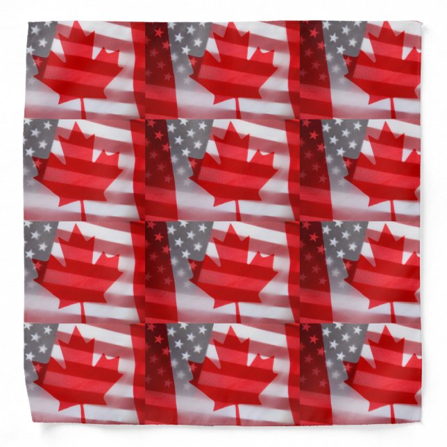 Canada and America flags Bandana (Front)