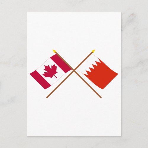 Canada and Bahrain Crossed Flags Postcard