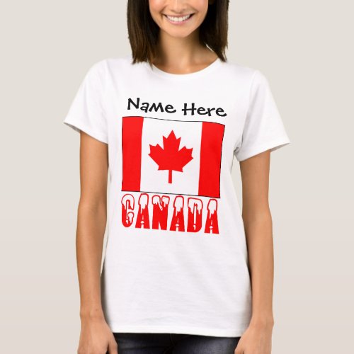 Canada and Canadian Flag Personalized Womens  T_Shirt