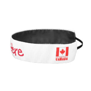 Canada and Canadian Flag Red Personalization  Athletic Headband