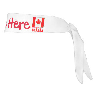Canada and Canadian Flag Red Personalization Tie Headband
