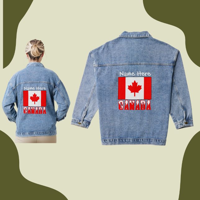 Canada and Canadian Flag White Personalization Denim Jacket (Creator Uploaded)