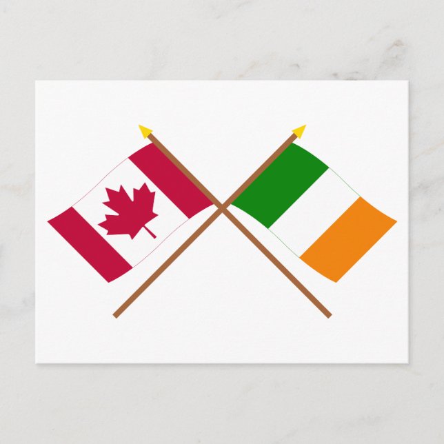 Canada and Ireland Crossed Flags Postcard (Front)