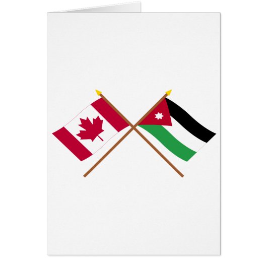 Canada and Jordan Crossed Flags Cards (Front)