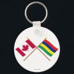 Canada and Mauritius Crossed Flags Keychain<br><div class="desc">The crossed flags of Canada and Mauritius are a great way to show where you are from, or would like to be. Also makes a great gift item for visiting friends! Of course, if you'd rather leave them guessing, you can get your flags plain! So be sure to look over...</div>