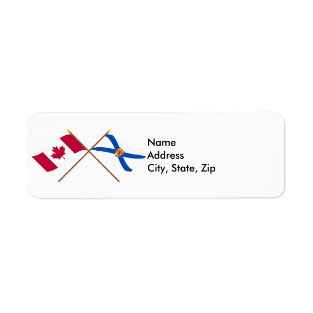 Canada and Nova Scotia Crossed Flags Label (Front)