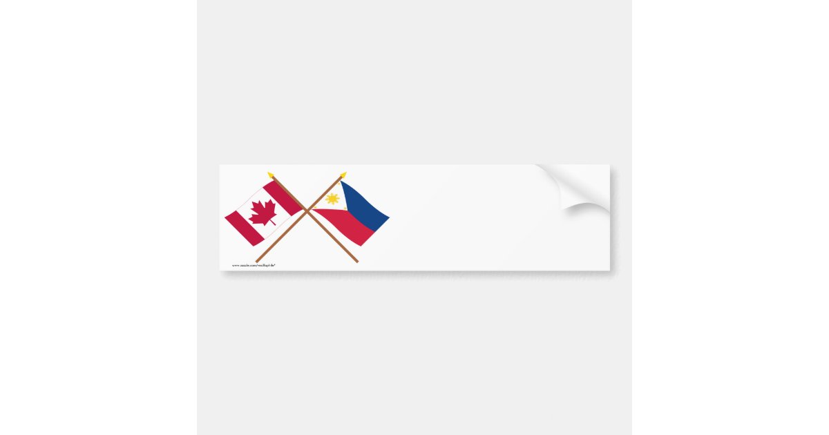 Canada and Philippines Crossed Flags Bumper Sticker | Zazzle.com