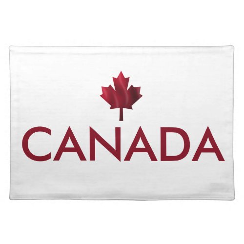 Canada and Red Maple Leaf Cloth Placemat