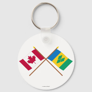 Canada and St Vincent Crossed Flags Keychain