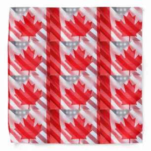 Canada and USA flags tiled Bandana