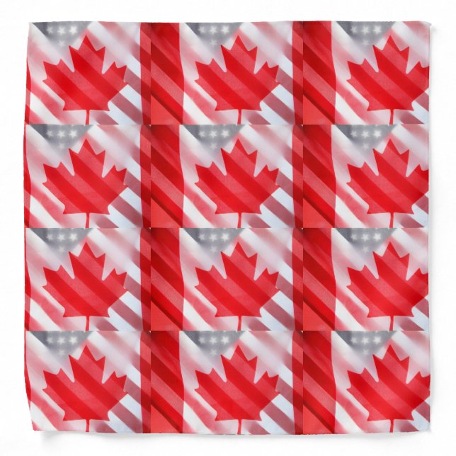 Canada and USA flags tiled Bandana (Front)