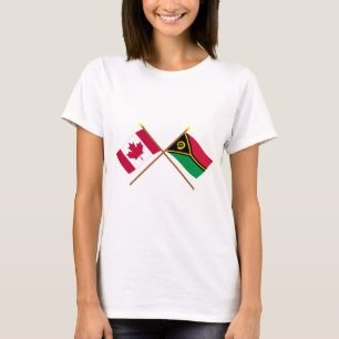 Canada and Vanuatu Crossed Flags T-Shirt