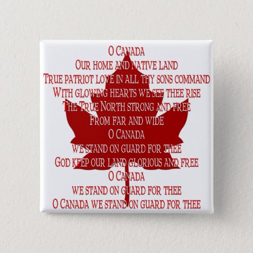 Canada Anthem Button Canada Souvenirs Canada Gift