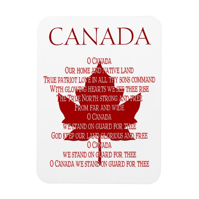 Canada Anthem Fridge Magnet Custom Canada Magnets (Vertical)