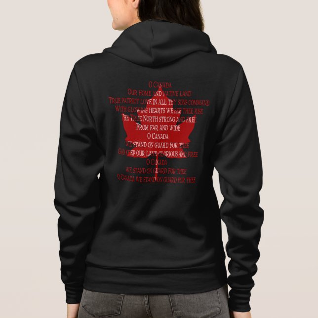 Canada Anthem Hoodie Women's Souvenir Canada Shirt (Back)