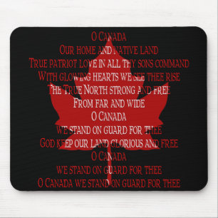 Canada Anthem Mousepad Canada Maple Leaf Mousepad