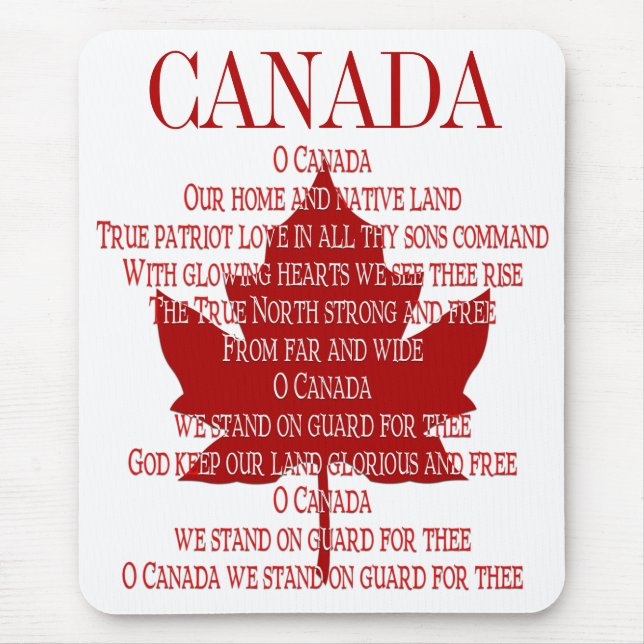 Canada Anthem Mousepad Canada Maple Leaf Mousepad (Front)