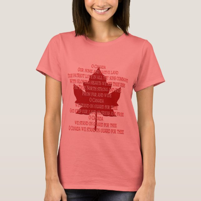 Canada Anthem Organic T-shirt Canada Shirt (Front)