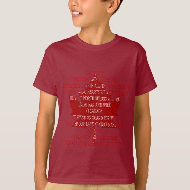 Canada Anthem Organic T-shirt Canada Shirt (Front)