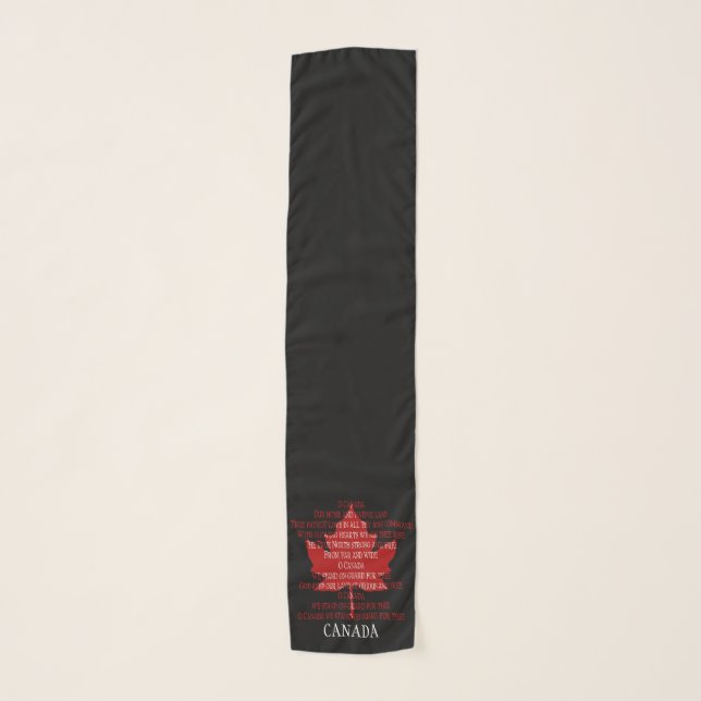 Canada Anthem Scarf Personalized Canada Scarves (Front)