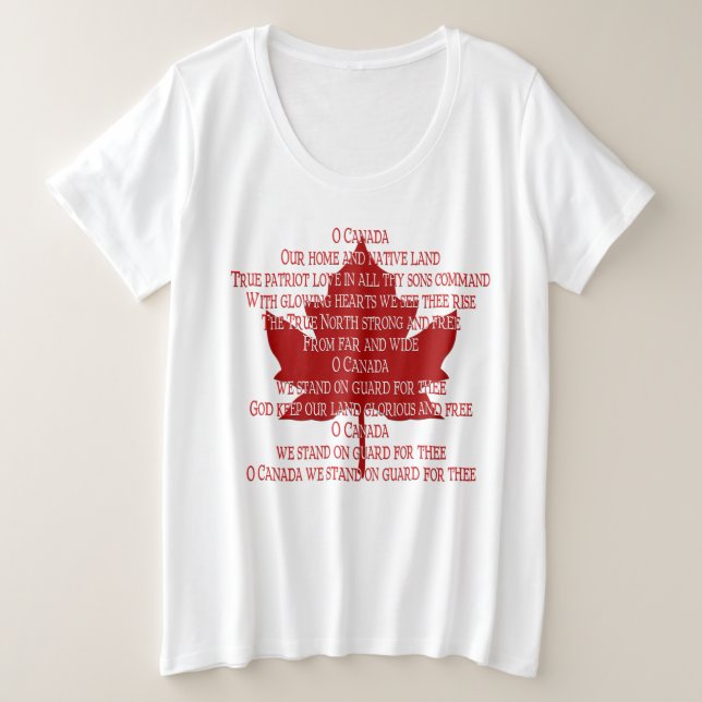 Canada Anthem Women's Shirt Plus Size Canada Shirt (Design Front)