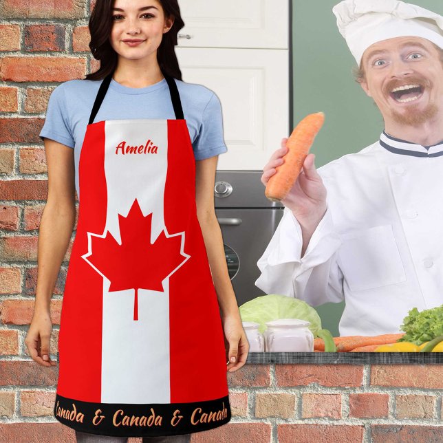 Canada apron, Canada, Canadian Flag Chefs kitchen Apron (Creator Uploaded)