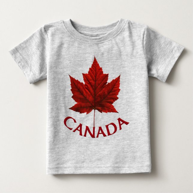 Canada Baby T-Shirt Red Maple Leaf Baby Shirt (Front)