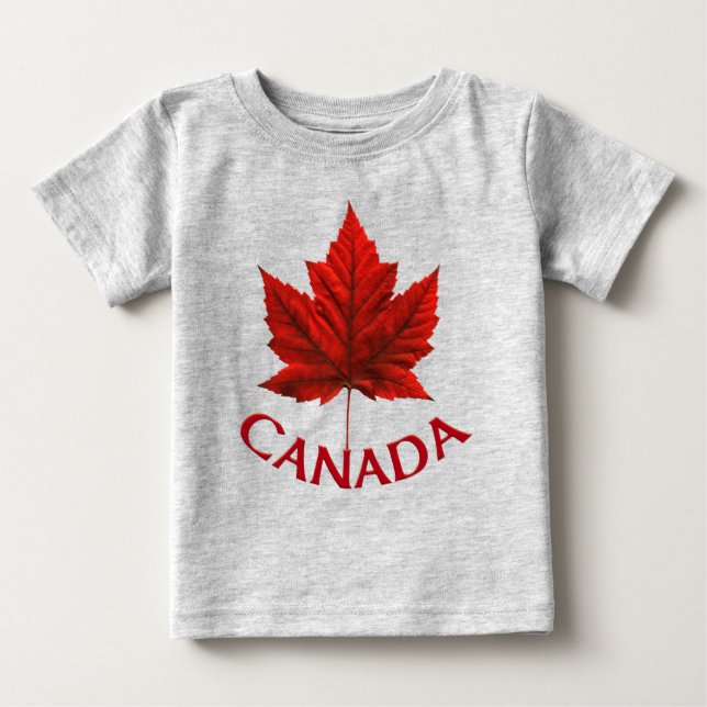 Canada Baby T-Shirt Red Maple Leaf Baby Shirt (Front)