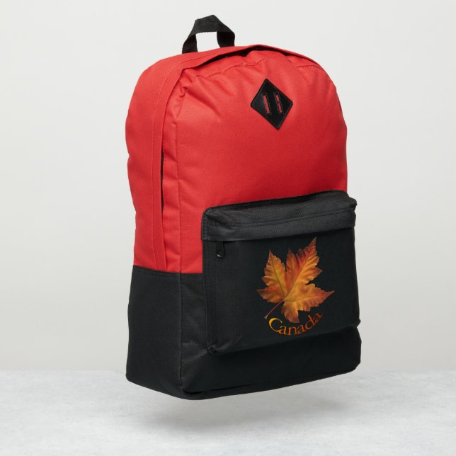 Canada Backpack Canada Maple Leaf Bag Customizable (Left Corner)