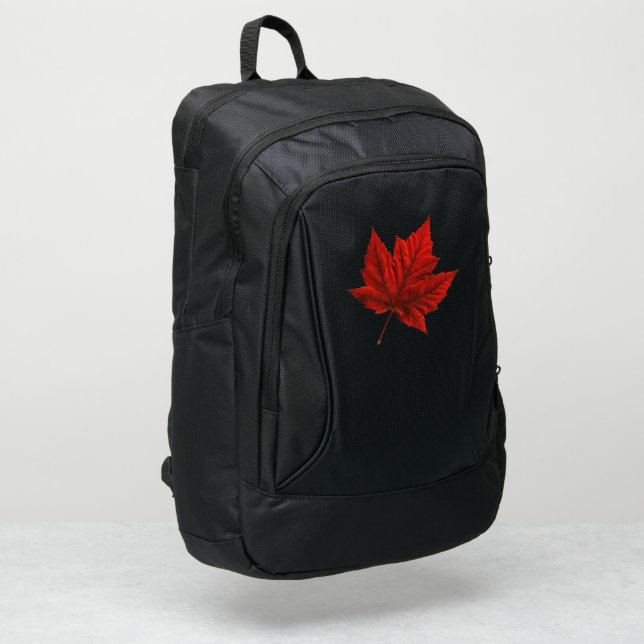 Canada Backpack Canada Maple Leaf Bag Personalized (Left Corner)