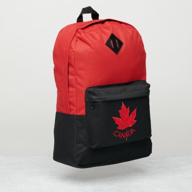 Canada Backpack Canada Maple Leaf Bag Personalized (Left Corner)
