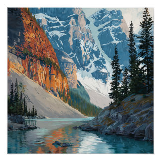 Canada Banff National Park Majestic Forest Vintage Poster