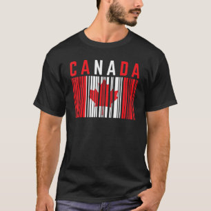 Canada Barcode Maple Leaf Canada Flag Pride Canadi T-Shirt