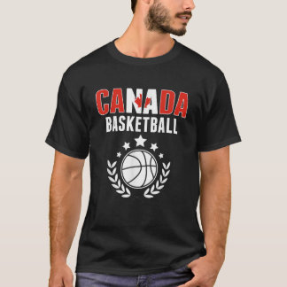 Canada Basketball Lovers Jersey Canadian Flag Spor T-Shirt