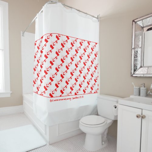 CANADA Bathroom Christian Scripture Gods mercies Shower Curtain