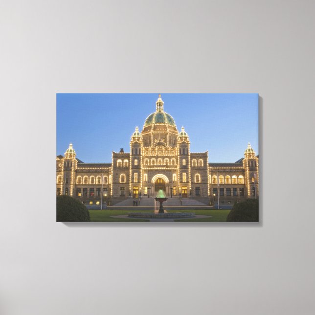 Canada, BC, Victoria, BC Legislature Building at Canvas Print (Front)