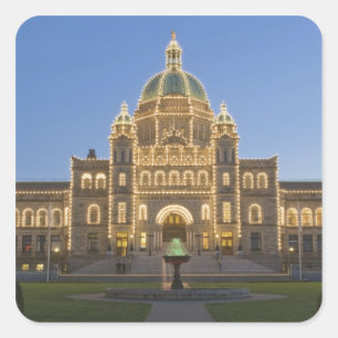 Canada, BC, Victoria, BC Legislature Building at Square Sticker