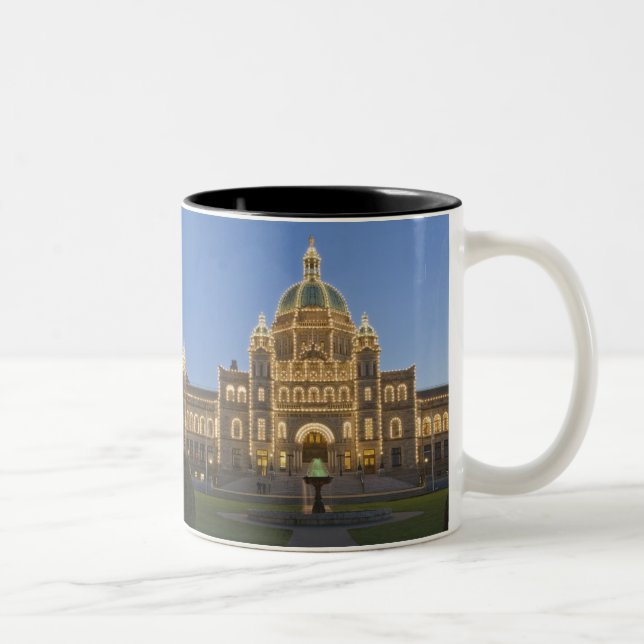 Canada, BC, Victoria, BC Legislature Building at Two-Tone Coffee Mug (Right)