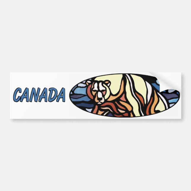 Canada Bear Bumper Sticker Canada Wildlife Gifts (Front)