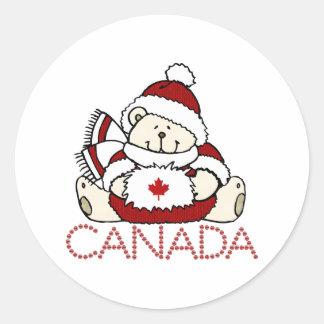 Canada bear classic round sticker