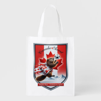 Canada Beaver Emblem Soccer Cup T-Shirt , Gift Grocery Bag