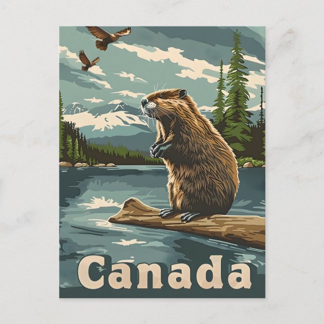 Canada Beaver Postcard (Front)