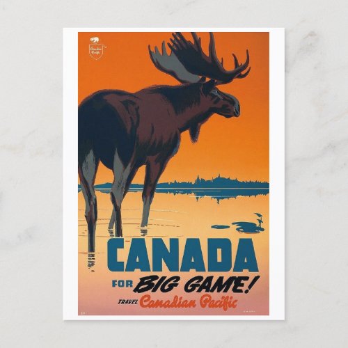 Canada big game postcard